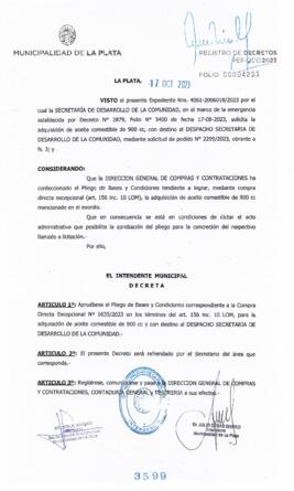 Decreto nº 3599 de 2023, GARRO, Julio cesar