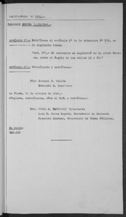Ordenanza n° 1853 de 1949