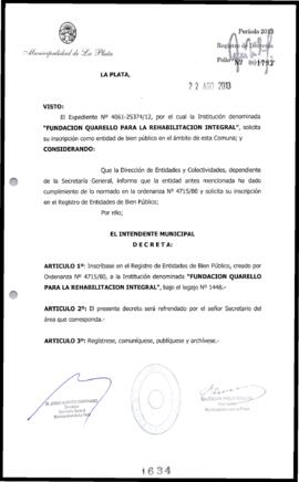 Decreto n° 1634 de 2013, Bruera, Oscar Pablo