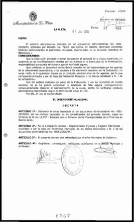 Decreto n° 767 de 2005, Alak, Julio Cesar