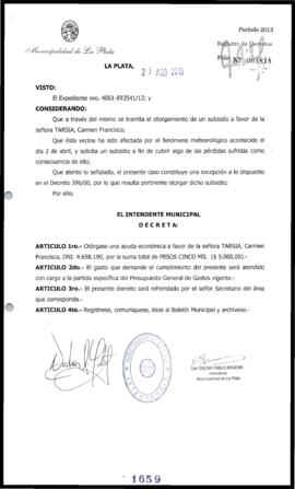 Decreto n° 1659 de 2013, Bruera, Oscar Pablo