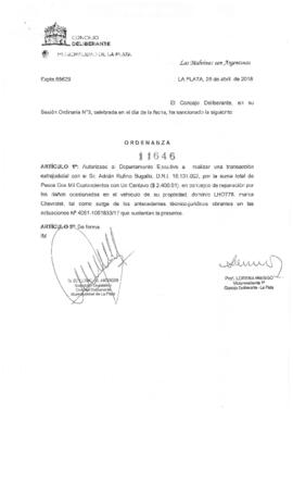 Ordenanza nº 11646 de 2018