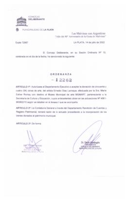 Ordenanza nº 12262 de 2022
