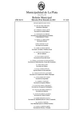 Boletín Municipal nº 1122 - miércoles, 9 de diciembre de 2015