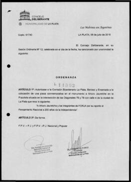 Ordenanza n° 11392 de 2016