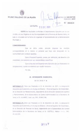 Decreto nº 3197 de 2021, GARRO, Julio cesar