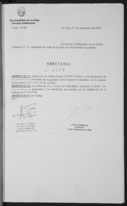 Ordenanza n° 9199 de 2000