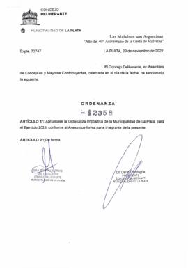 Ordenanza nº 12358 de 2022