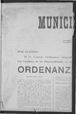 Ordenanza n° 41 de 1922