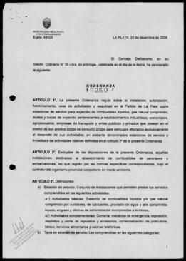 Ordenanza n° 10250 de 2006