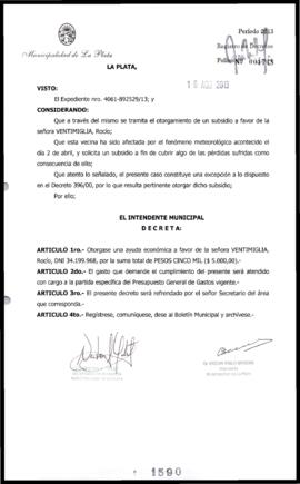 Decreto n° 1590 de 2013, Bruera, Oscar Pablo