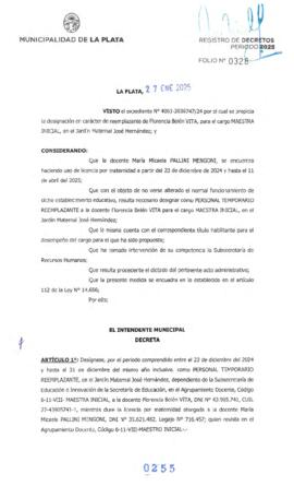 Decreto nº 255 de 2025, ALAK, Julio Cesar