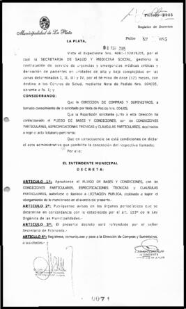 Decreto n° 71 de 2005, Alak, Julio Cesar