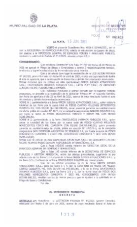 Decreto nº 1313 de 2021, GARRO, Julio cesar