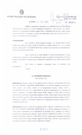 Decreto nº 2360 de 2021, GARRO, Julio cesar