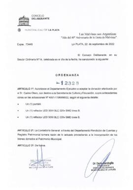 Ordenanza nº 12328 de 2022