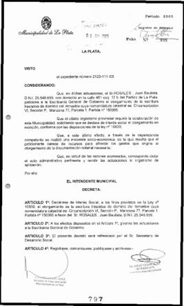 Decreto n° 797 de 2005, Alak, Julio Cesar