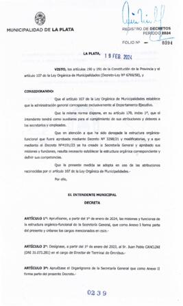 Decreto nº 239 de 2024, ALAK, Julio Cesar