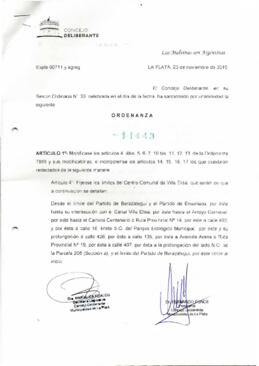 Ordenanza nº 11443 de 2016