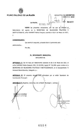Decreto nº 524 de 2021, GARRO, Julio cesar