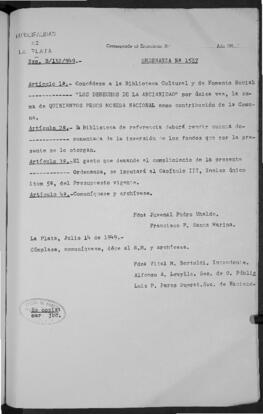 Ordenanza n° 1587 de 1949