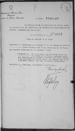 Ordenanza n° 4443 de 1977