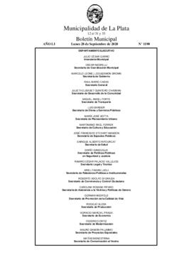 Boletín Municipal nº 1190 - lunes, 28 de septiembre de 2020