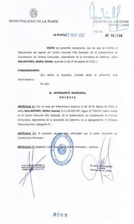 Decreto nº 3085 de 2022, GARRO, Julio cesar