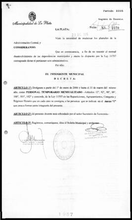 Decreto n° 1987 de 2005, Alak, Julio Cesar