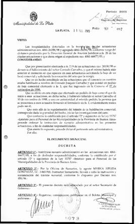 Decreto n° 73 de 2005, Alak, Julio Cesar