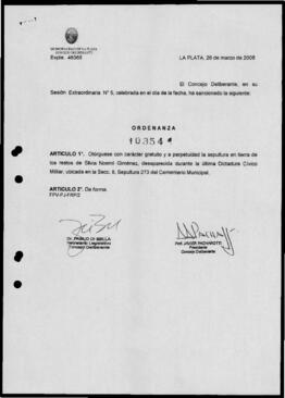 Ordenanza n° 10354 de 2008