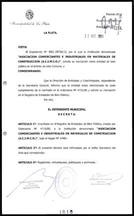 Decreto n° 1616 de 2013, Bruera, Oscar Pablo