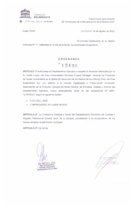Ordenanza nº 12492 de 2023