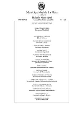 Boletín Municipal nº 1133 - lunes, 17 de octubre de 2016