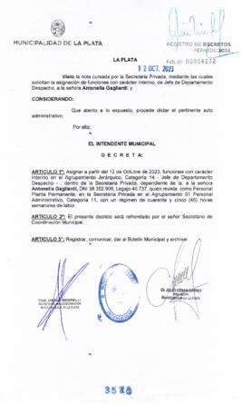 Decreto nº 3578 de 2023, GARRO, Julio cesar