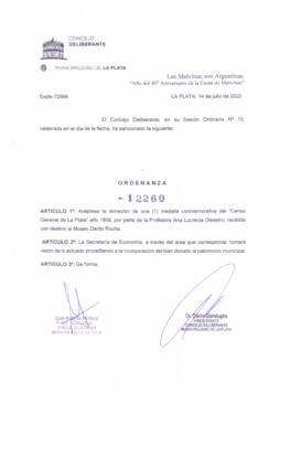 Ordenanza nº 12260 de 2022