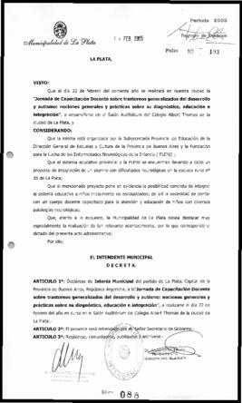 Decreto n° 88 de 2005, Alak, Julio Cesar