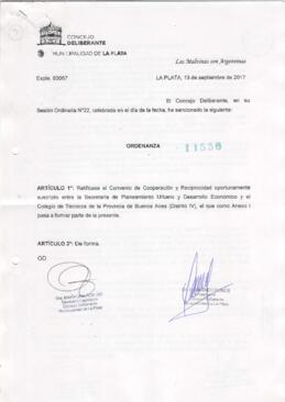 Ordenanza nº 11556 de 2017