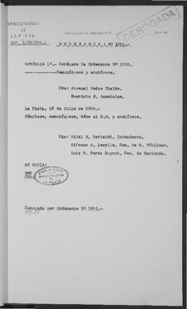 Ordenanza n° 1621 de 1949