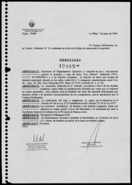 Ordenanza nº 10105 de 2006