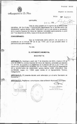 Decreto n° 2015 de 2005, Alak, Julio Cesar