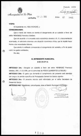 Decreto n° 852 de 2005, Alak, Julio Cesar