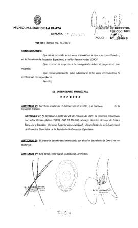 Decreto nº 493 de 2021, GARRO, Julio cesar