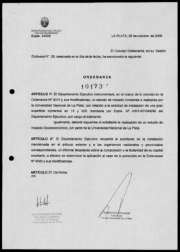 Ordenanza n° 10173 de 2006