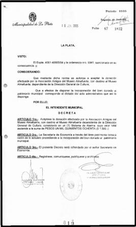 Decreto n° 819 de 2005, Alak, Julio Cesar