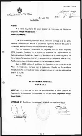 Decreto n° 864 de 2005, Alak, Julio Cesar