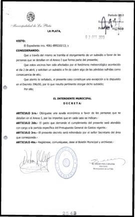 Decreto n° 2543 de 2013, Bruera, Oscar Pablo