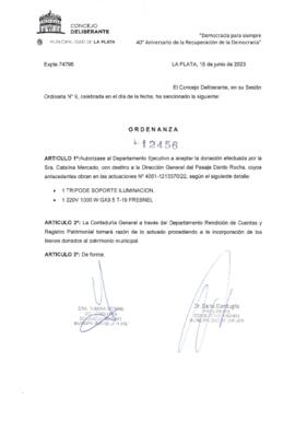Ordenanza nº 12456 de 2023