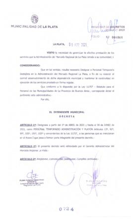 Decreto nº 724 de 2021, GARRO, Julio cesar