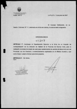 Ordenanza n° 10287 de 2007